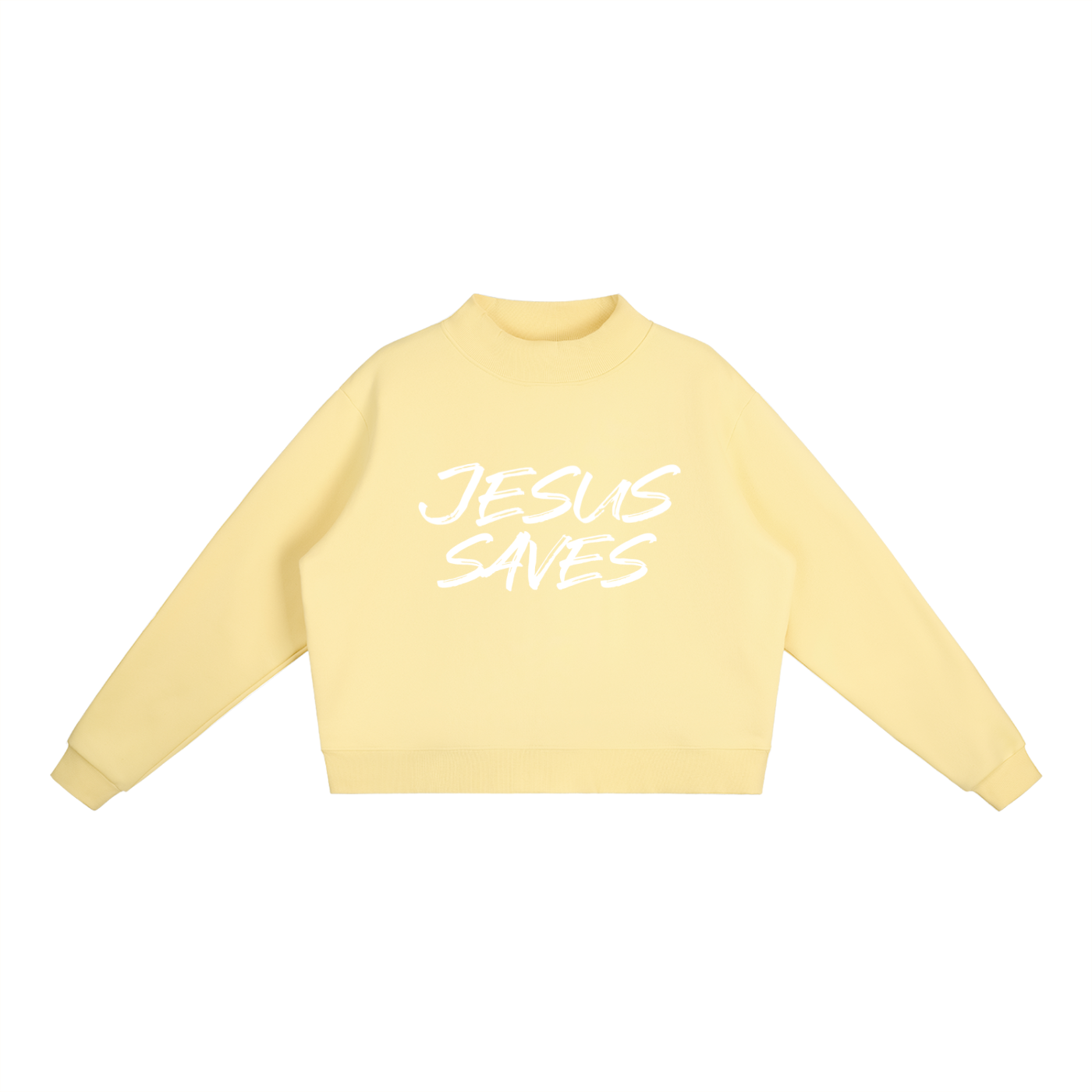 JESUS SAVES MOCKNECK SWEATSHIRT