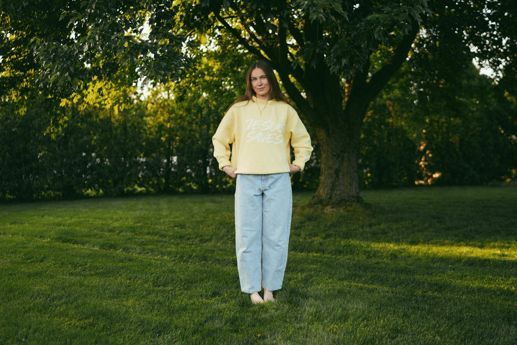 JESUS SAVES MOCKNECK SWEATSHIRT